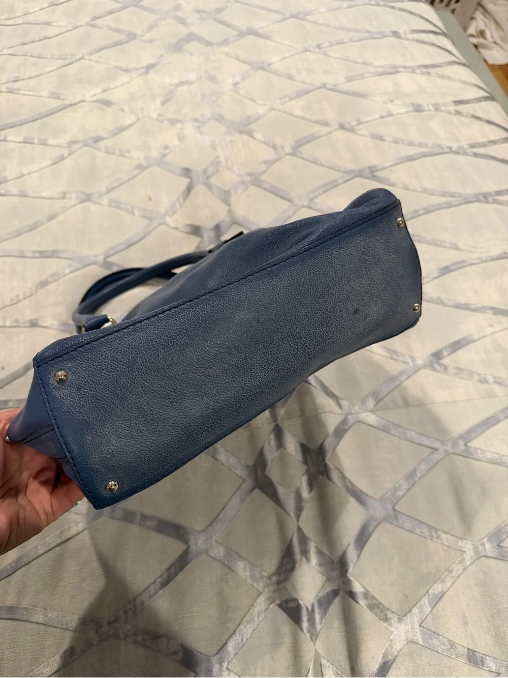 Vintage Kate Spade Blue Leather Satchel